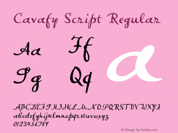 CavafyScript-Regular 1.001 Font Sample