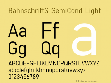 BahnschriftS SemiCond Light Version 2.06图片样张