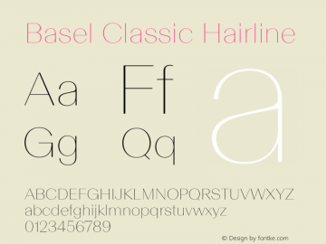 Basel Classic Hairline Version 1.000; wf-rip图片样张