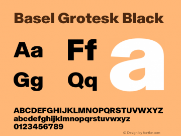 Basel Grotesk Black Version 1.000; wf-rip Font Sample