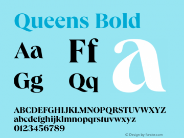 Queens Bold Version 1.001 Font Sample