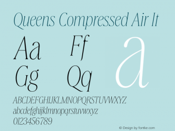 Queens Compressed Air It Version 1.001 Font Sample