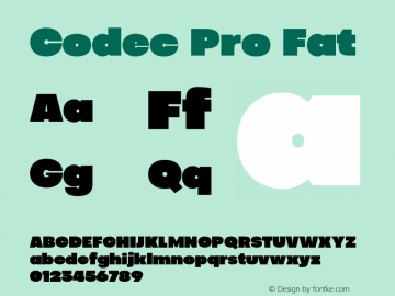 Codec Pro Fat Version 1.000;hotconv 1.0.109;makeotfexe 2.5.65596 Font Sample