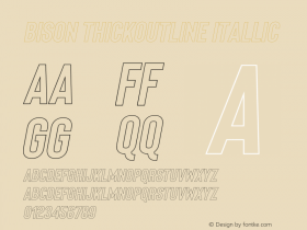 Bison ThickOutline Itallic Version 1.007图片样张