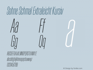 SohneSchmal-ExtraleichtKursiv Version 1.107 | w-rip DC20201120图片样张