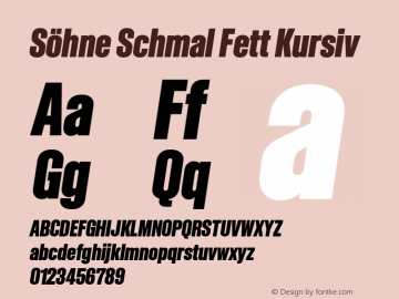 SohneSchmal-FettKursiv Version 1.107;hotconv 1.0.116;makeotfexe 2.5.65601;0图片样张