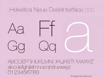 .Helvetica Neue DeskInterface 超细体 图片样张