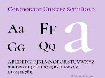 Cormorant Unicase SemiBold Version 3.604;hotconv 1.0.109;makeotfexe 2.5.65596图片样张