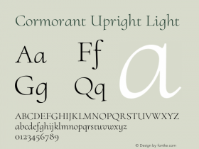 Cormorant Upright Light Version 3.302;hotconv 1.0.109;makeotfexe 2.5.65596 Font Sample