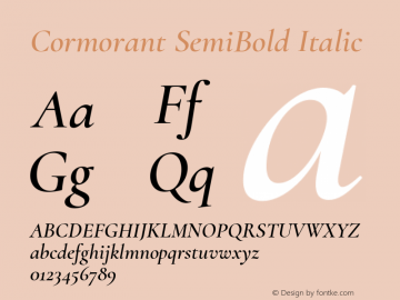 Cormorant SemiBold Italic Version 3.604图片样张