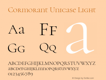 Cormorant Unicase Light Version 3.604图片样张