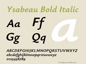 Ysabeau Bold Italic Version 0.017图片样张