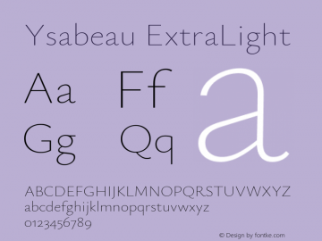 Ysabeau ExtraLight Version 0.019图片样张