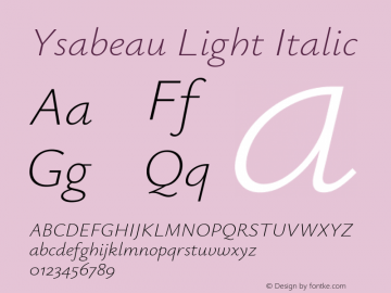 Ysabeau Light Italic Version 0.017图片样张