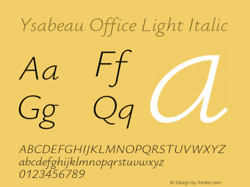 Ysabeau Office Light Italic Version 0.017图片样张