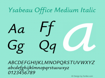 Ysabeau Office Medium Italic Version 0.017图片样张