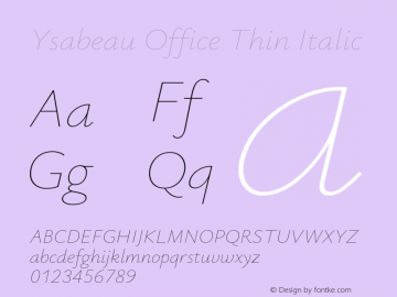 Ysabeau Office Thin Italic Version 0.017图片样张