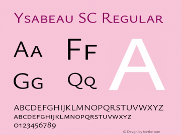 Ysabeau SC Regular Version 0.019 Font Sample