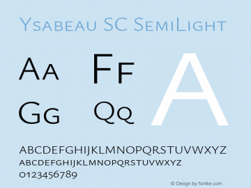 Ysabeau SC SemiLight Version 0.019 Font Sample