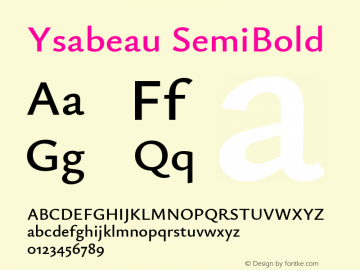 Ysabeau SemiBold Version 0.019图片样张