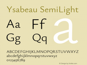 Ysabeau SemiLight Version 0.019图片样张