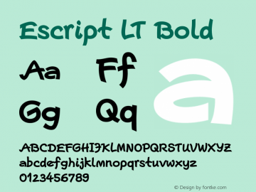 Escript LT Bold Version 1.0 Font Sample