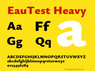 EauTest Heavy Version 0.002 Font Sample