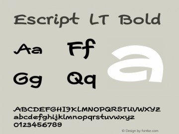 Escript LT Bold Version 1.000 Font Sample