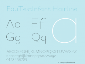 EauTestInfant Hairline Version 0.002 Font Sample