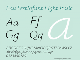 EauTestInfant Light Italic Version 0.002图片样张