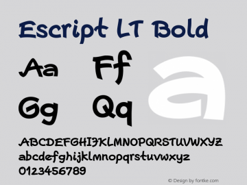 Escript LT Bold Version 1.000 Font Sample