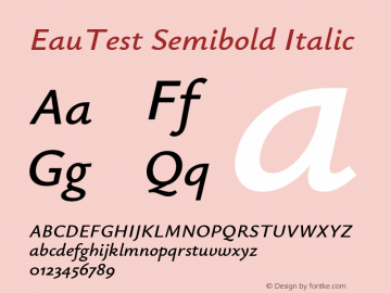 EauTest Semibold Italic Version 0.002图片样张