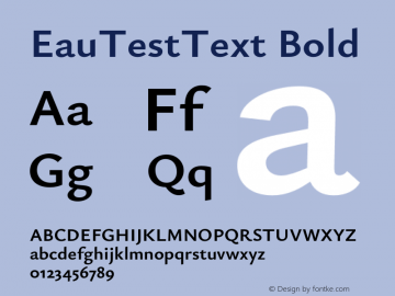 EauTestText Bold Version 0.002;PS 000.002;hotconv 1.0.88;makeotf.lib2.5.64775图片样张