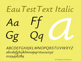EauTestText Italic Version 0.002图片样张
