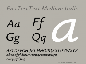 EauTestText Medium Italic Version 0.002图片样张