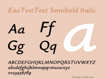 EauTestText Semibold Italic Version 0.002图片样张