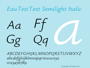 EauTestText Semilight Italic Version 0.002图片样张