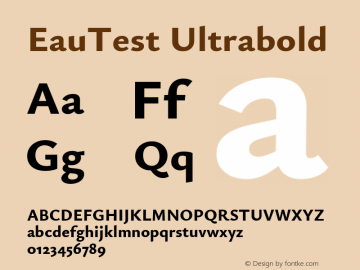 EauTest Ultrabold Version 0.002 Font Sample