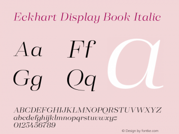 Eckhart Display Book Italic Version 1.000;hotconv 1.0.109;makeotfexe 2.5.65596图片样张