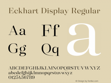 Eckhart Display Regular Version 1.000;hotconv 1.0.109;makeotfexe 2.5.65596图片样张