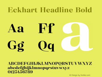 Eckhart Headline Bold Version 1.000;hotconv 1.0.109;makeotfexe 2.5.65596图片样张