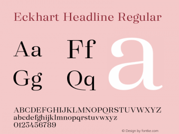 Eckhart Headline Regular Version 1.000;hotconv 1.0.109;makeotfexe 2.5.65596图片样张