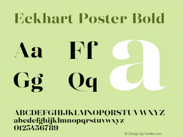 Eckhart Poster Bold Version 1.000;hotconv 1.0.109;makeotfexe 2.5.65596图片样张