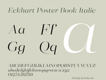 Eckhart Poster Book Italic Version 1.000;hotconv 1.0.109;makeotfexe 2.5.65596图片样张