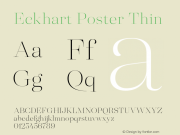 Eckhart Poster Thin Version 1.000;hotconv 1.0.109;makeotfexe 2.5.65596图片样张