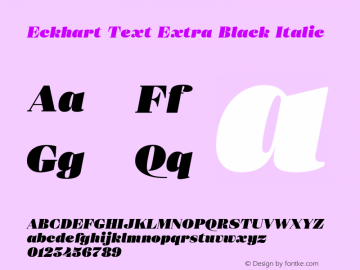 Eckhart Text Extra Black Italic Version 1.000;hotconv 1.0.109;makeotfexe 2.5.65596图片样张