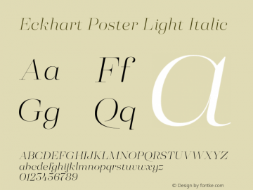 Eckhart Poster Light Italic Version 1.000;hotconv 1.0.109;makeotfexe 2.5.65596图片样张