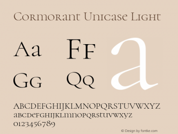 Cormorant Unicase Light Version 3.612图片样张