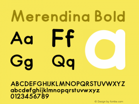 Merendina Bold Version 1.000;PS 001.000;hotconv 1.0.88;makeotf.lib2.5.64775 Font Sample