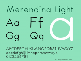 Merendina Light Version 1.000;PS 001.000;hotconv 1.0.88;makeotf.lib2.5.64775 Font Sample